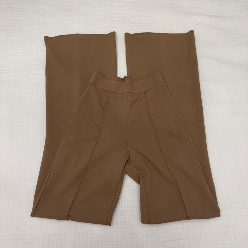 fashion nova taupe high waisted flare pants